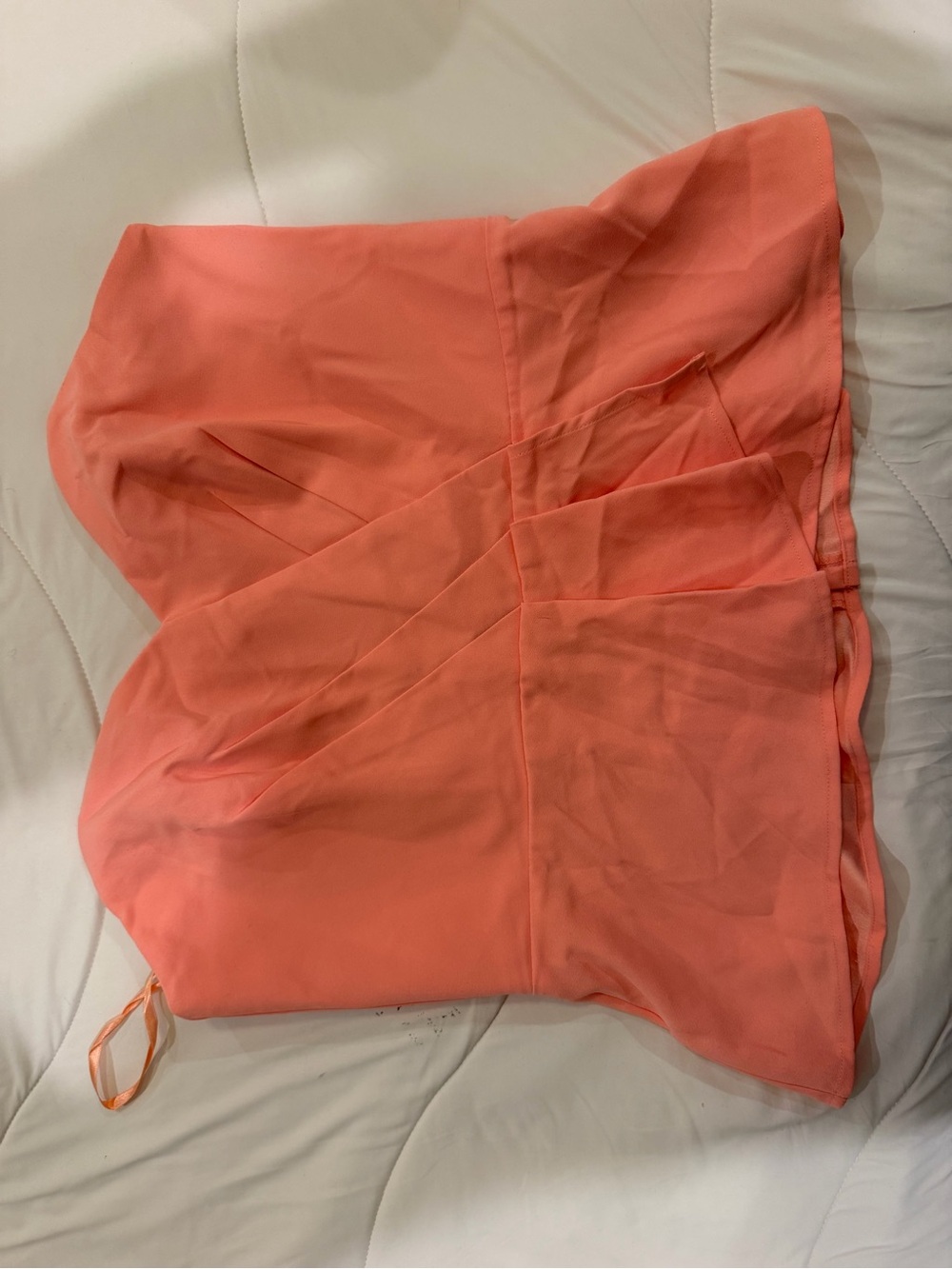 White House Black Market Strapless Coral Chiffon Top